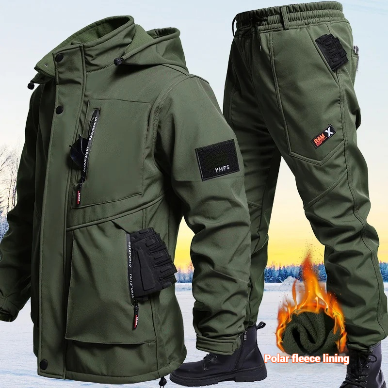 Motorcycle Gear Outfit - 2025 Kış Erkek Motosiklet Ceketi Kadife