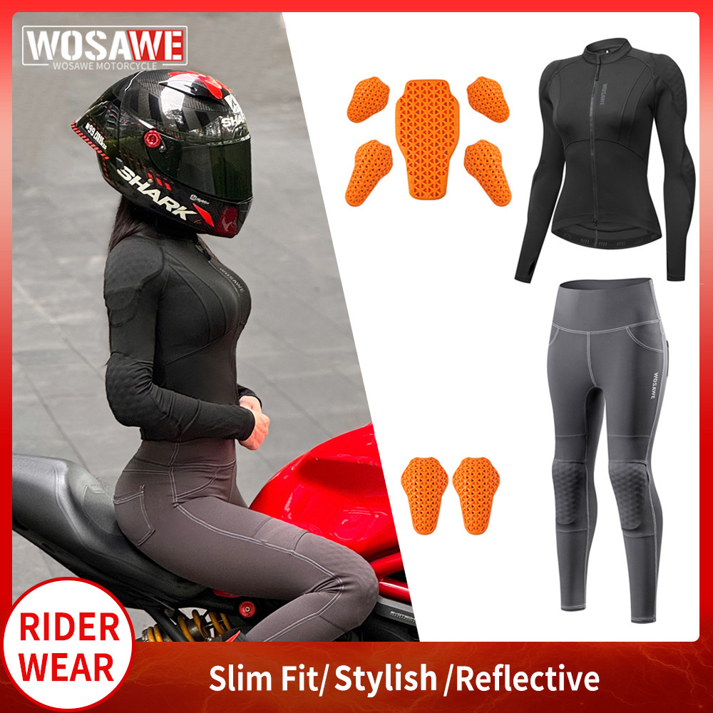 Motorcycle Gear Full Suit - WOSAWE Kadın Motosiklet Ceket ve Pantolon